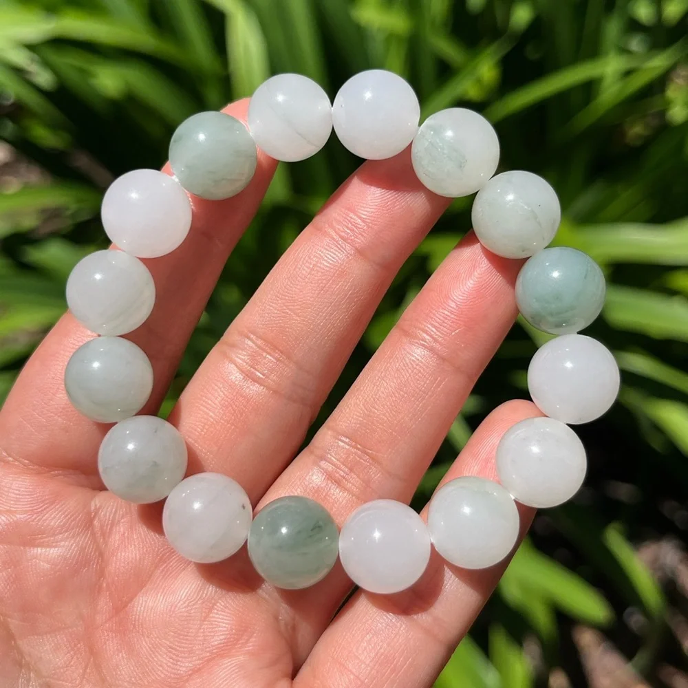 12.5mm‎ stretchable tianshan jade bracelet
